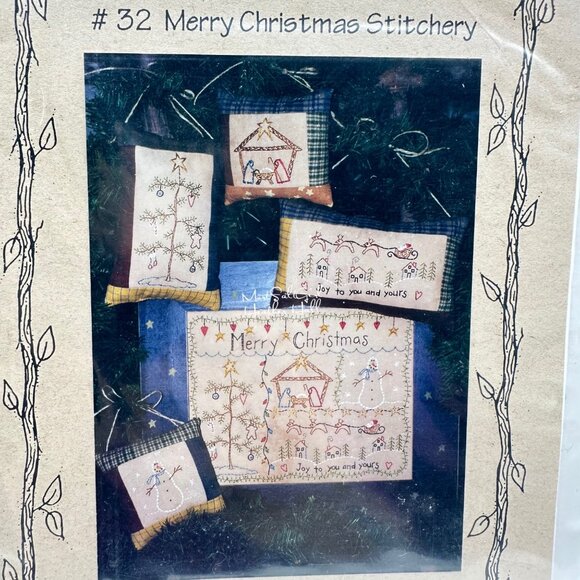 Bareroots Merry Christmas Stitchery Pattern Set - Picture 2 of 3